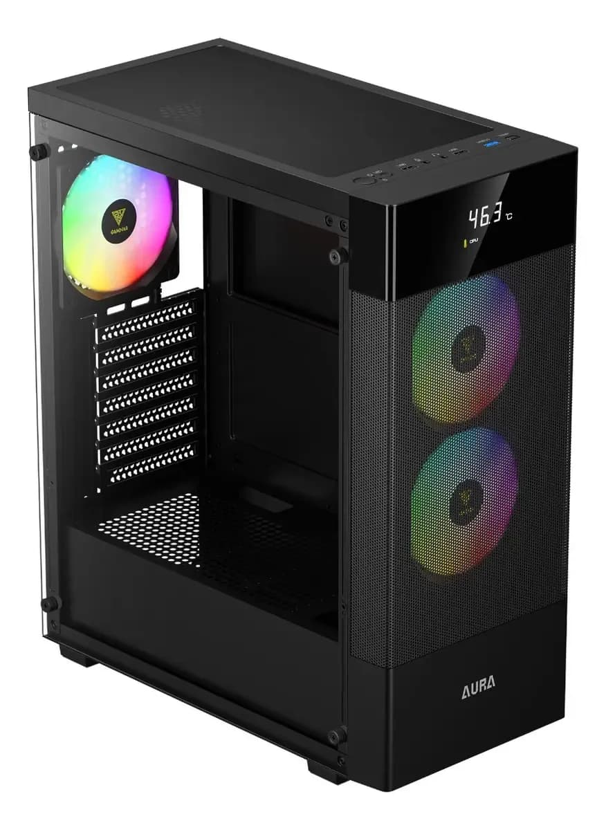 Gabinete Gamer Aura Gc5 Elite Argb Com 3 Fans Preto Gamdias Preto