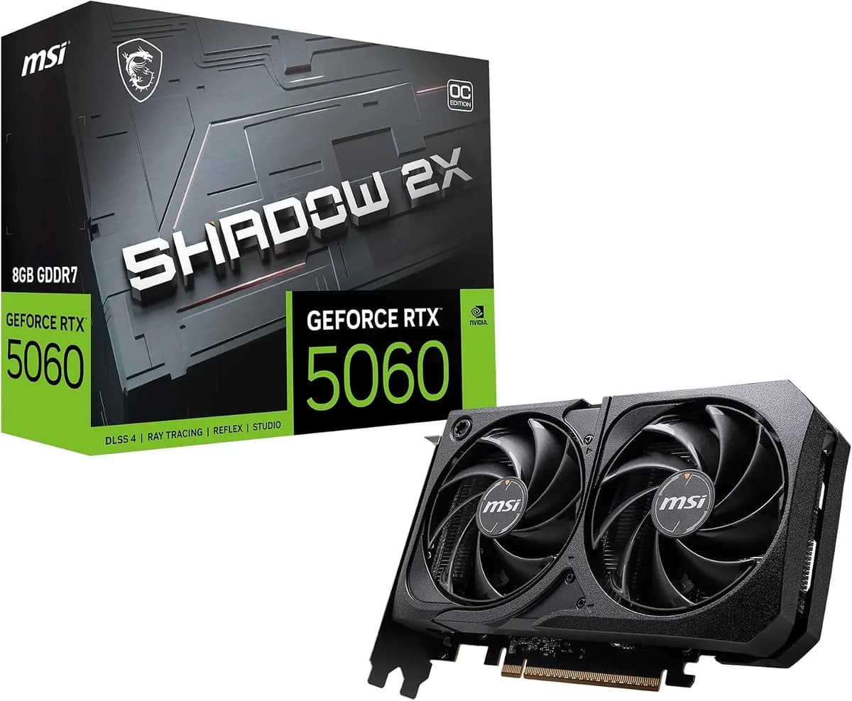 Placa de Vídeo MSI NVIDIA GeForce RTX 5060 Shadow 2X OC (8GB GDDR7)
