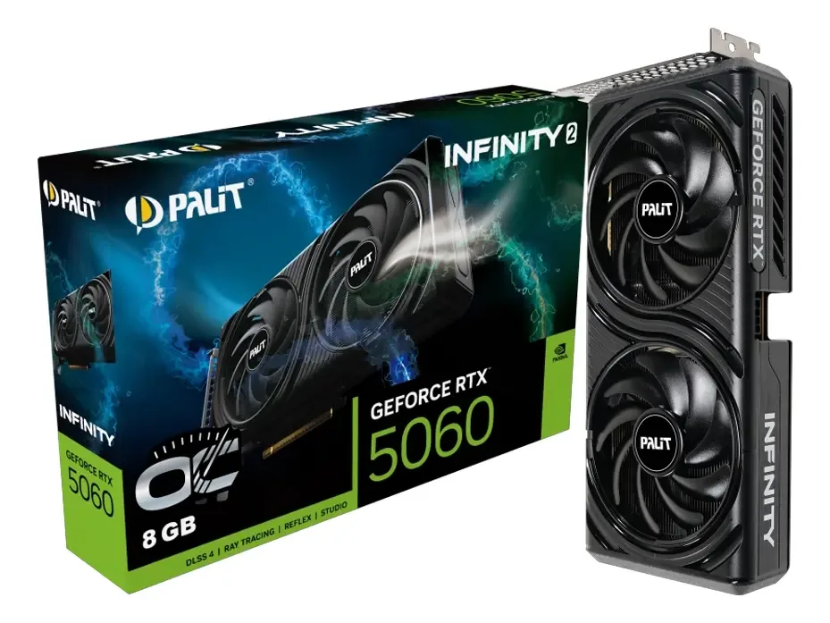 Placa de Vídeo Palit GeForce RTX 5060 Infinity 2 OC (8GB GDDR7)