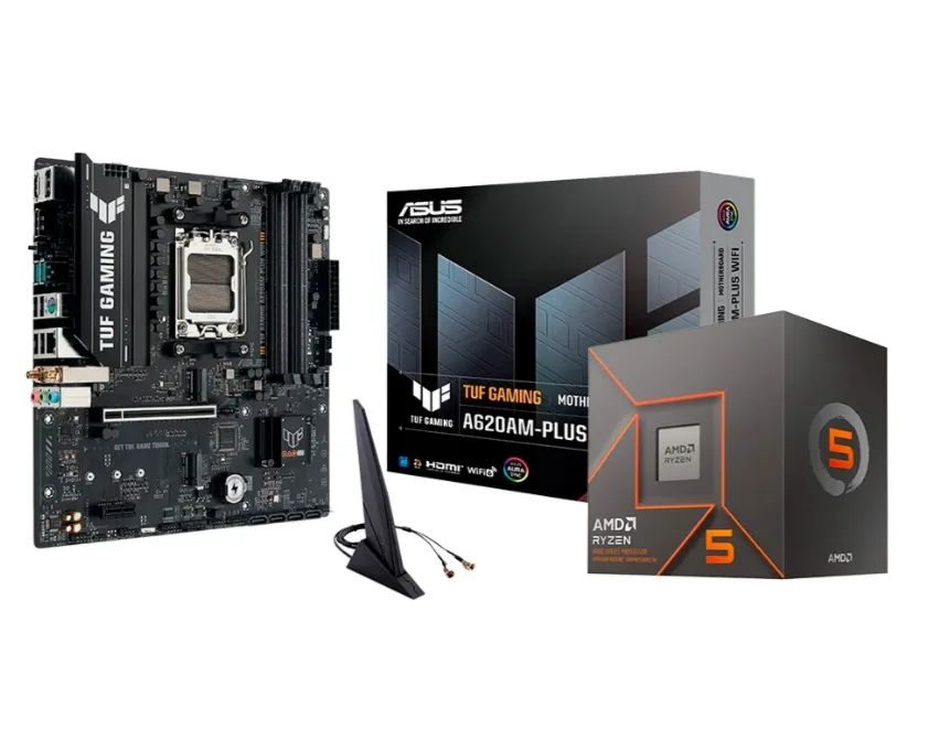 Processador AMD Ryzen 5 8500G + Placa Mãe ASUS TUF GAMING A620AM-PLUS WIFI