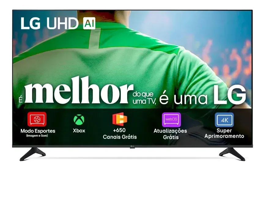 Smart TV LG UHD AI UA75 50 polegadas HDR10 Pro Processador α7 AI Ger8 webOS 25
