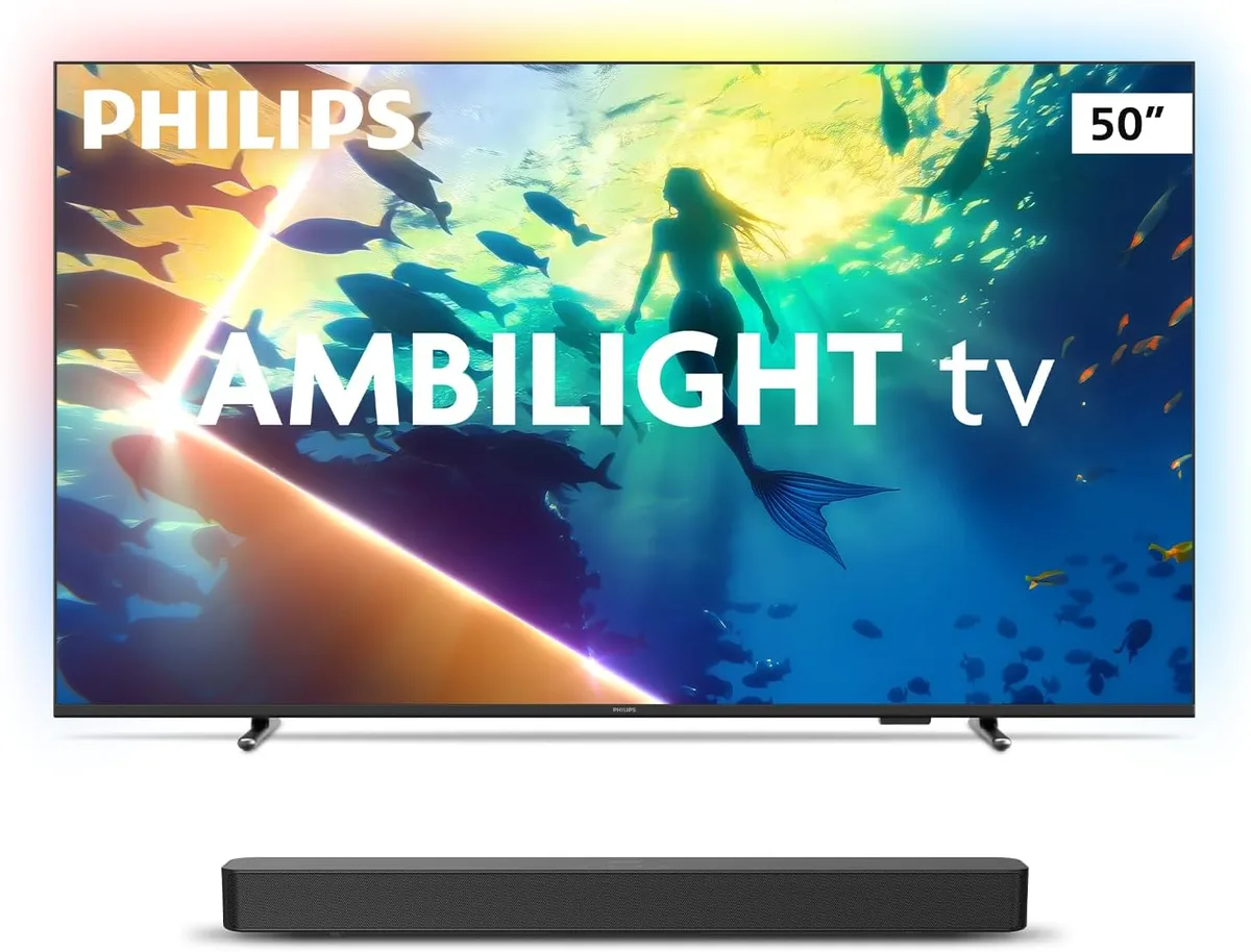 Smart TV Ambilight 50" 4K 50PUG8100/78 + Soundbar TAB4000